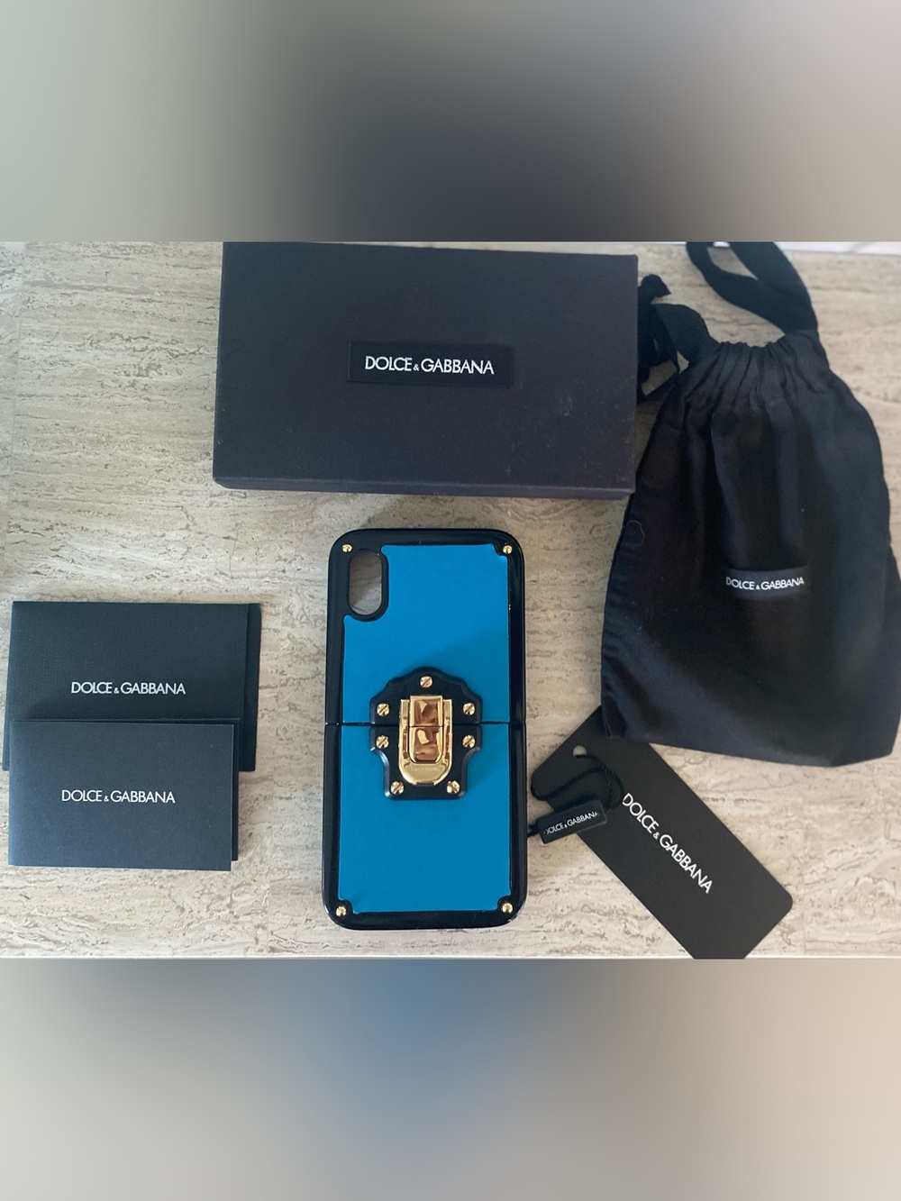 D&G Blue/Turquoise iPhone X-XS Limited Edition Trunk Phone Case